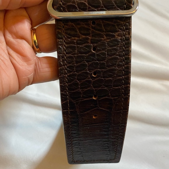 Gianfranco Ferre Croc Leather Belt made in Italy - Picture 6 of 8